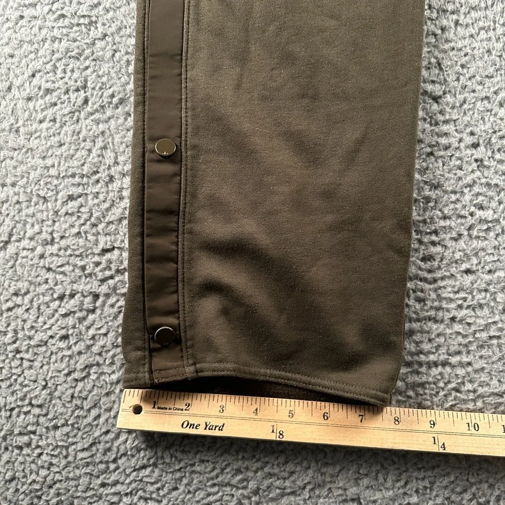 ALO Yoga Courtside Tearaway Side Snap Button Pant Womens Size S Olive Lounge